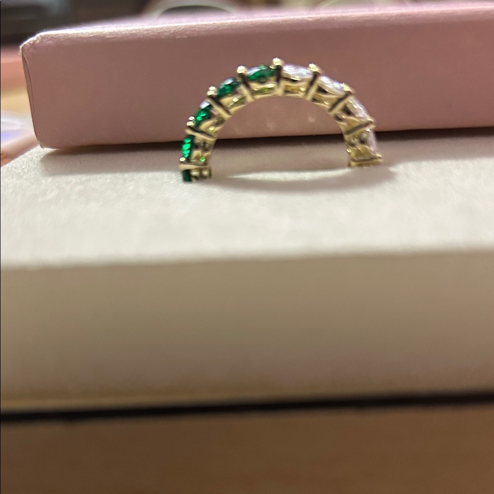 Adina Eden Ring with Green and White Stones size 7 - Picture 6 of 6